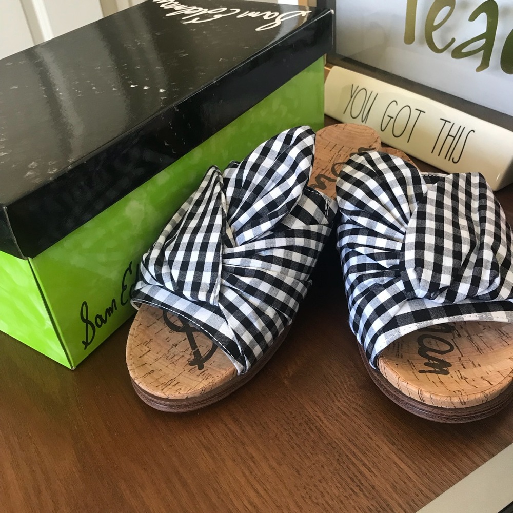 Sam Edelman Gingham Sandals, NEW